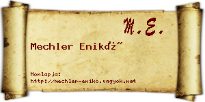 Mechler Enikő névjegykártya